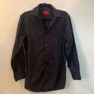 Alfani Black Fitted Stretch Cotton Dress Shirt Men’s Small